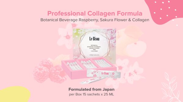 Le Bisou Botanical Beverage Raspberry, Sakura Flower And Collagen - Image 2